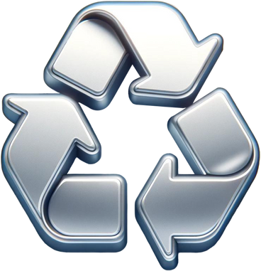 Chromed recycle icon PNG, SVG