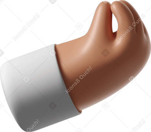 3D Mão de pele bronzeada com dedos comprimidos PNG, SVG