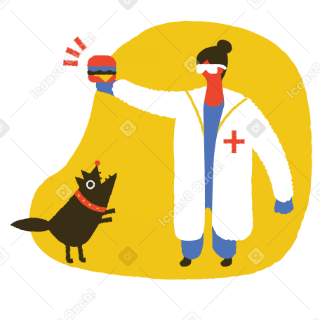 Barking at the vet clinic Illustration in PNG, SVG