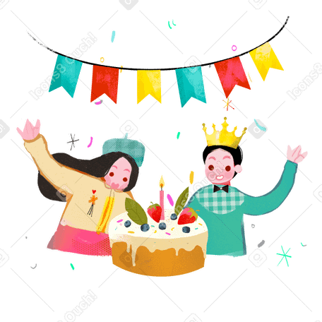 Birthday party Illustration in PNG, SVG