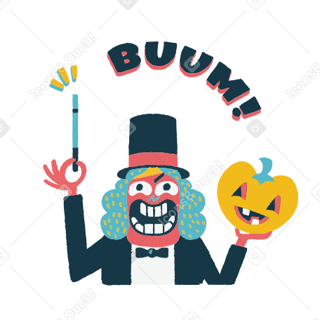 Magician Illustration in PNG, SVG