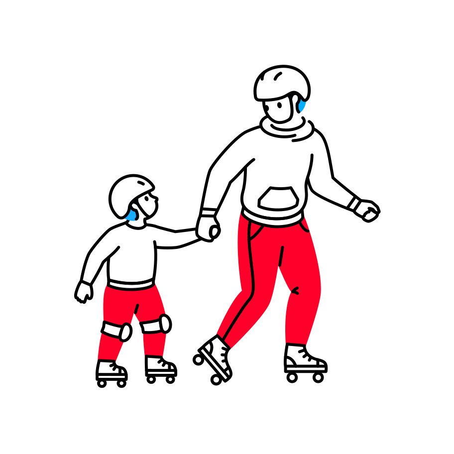 Roller skating Illustration in PNG, SVG