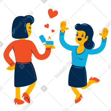 女人向女友求婚 PNG, SVG