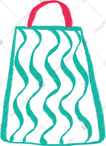 Green shopping bag with waves PNG, SVG