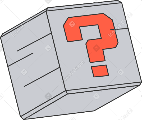 cube with a question PNG, SVG