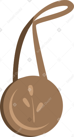 round brown suede bag Illustration in PNG, SVG