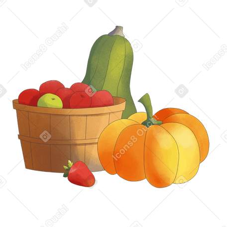 Fruits and vegetables harvest Illustration in PNG, SVG