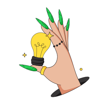 Hand with a light bulb PNG, SVG