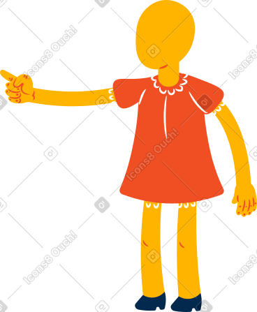 Girl points PNG, SVG