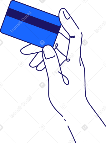 hand holding a plastic bank card PNG, SVG