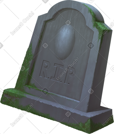 Gravestone with moss PNG, SVG