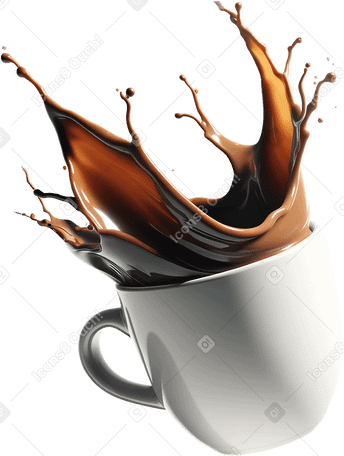 一杯溅着水花的咖啡 PNG, SVG