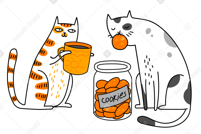 Tea time Illustration in PNG, SVG