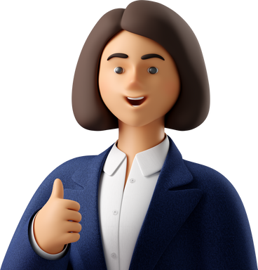 close up of businesswoman in blue suit showing thumbs up PNG, SVG