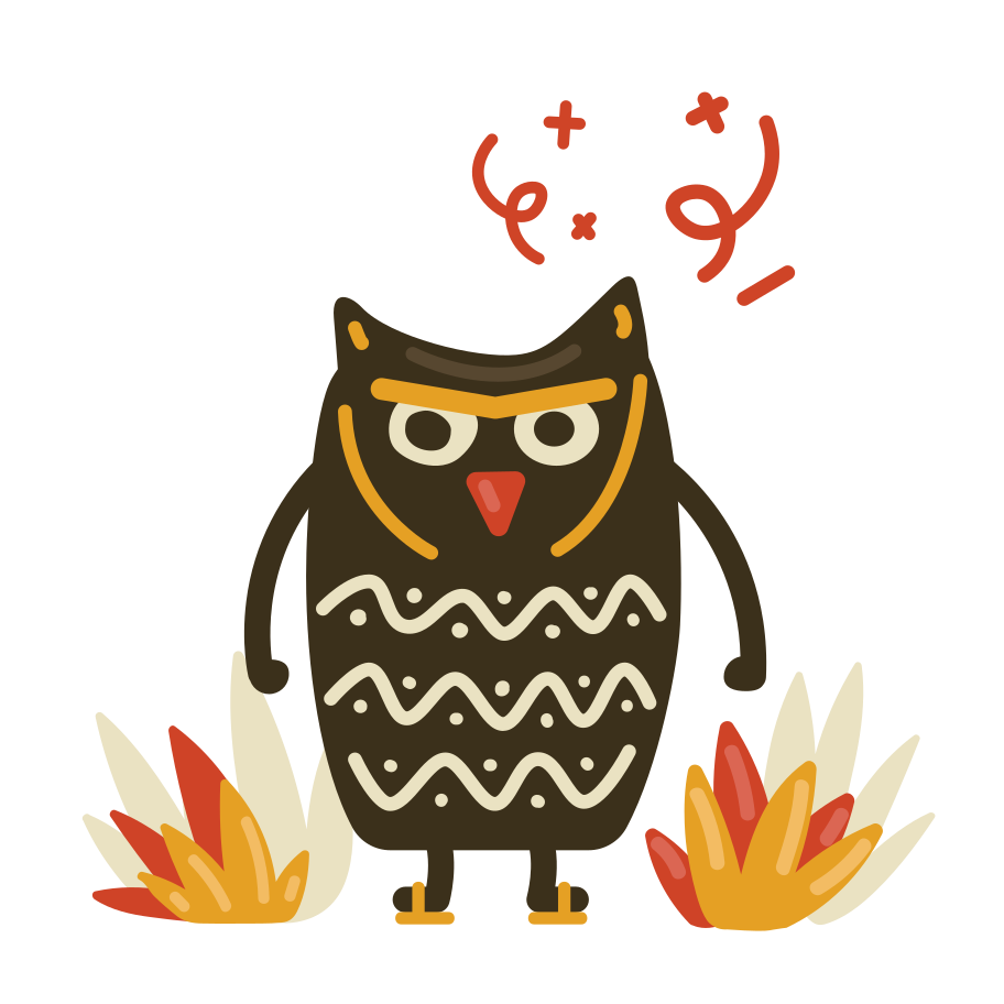 Angry owl Illustration in PNG, SVG
