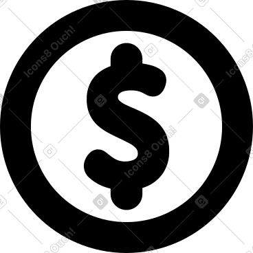 Small coin with dollar PNG, SVG