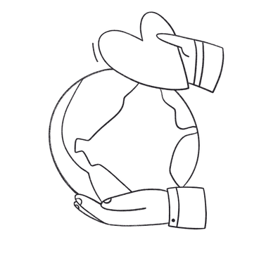 Caring hands holding planet Earth PNG, SVG