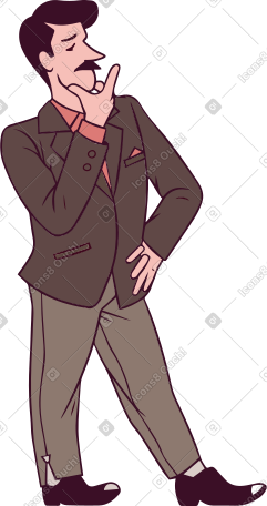 businessman thinking and touching chin PNG, SVG