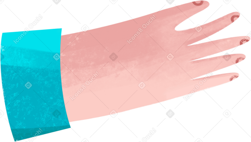 hand with blue sleeve PNG, SVG