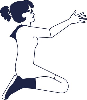 woman is sitting on her knees with her hand raised up PNG, SVG