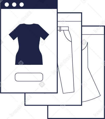 interface of online clothing store Illustration in PNG, SVG