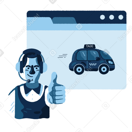 Taxi service Illustration in PNG, SVG