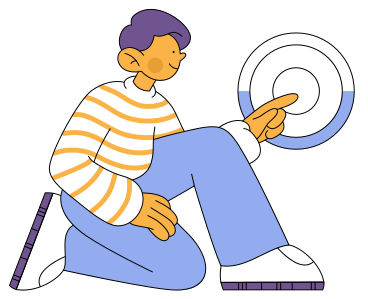 Man presses button animated illustration in GIF, Lottie (JSON), AE