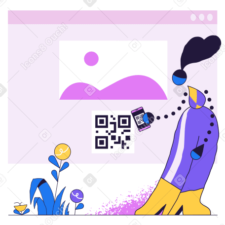 QR code scan Illustration in PNG, SVG