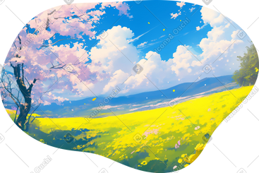 Spring sakura blossom background PNG, SVG