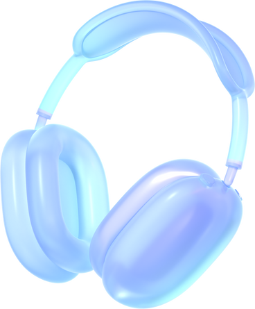 Kopfhörer aus blauem glas PNG, SVG