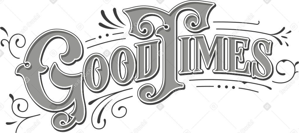 lettering good times vintage style text PNG, SVG