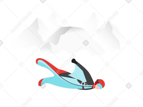 Wingsuit Illustration in PNG, SVG