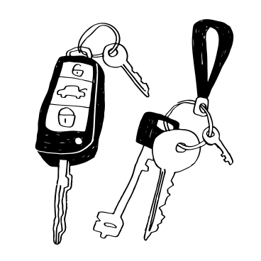 Bunch of keys for a car and a house PNG, SVG