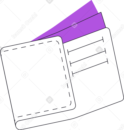 opened wallet with money Illustration in PNG, SVG