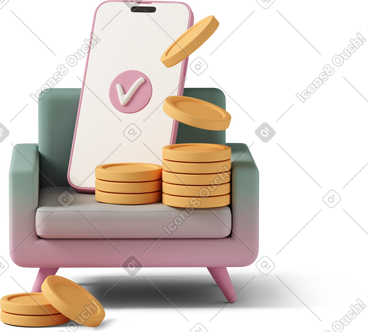 Money and phone PNG, SVG