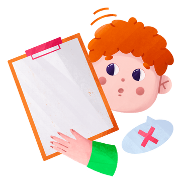 Redheaded guy is surprised that the list in his hands is empty PNG, SVG