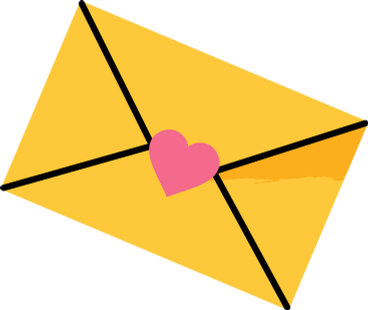 Enveloppe jaune avec coeur PNG, SVG