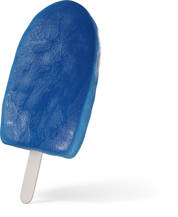 Blue ice cream on the stick turned to the left PNG, SVG