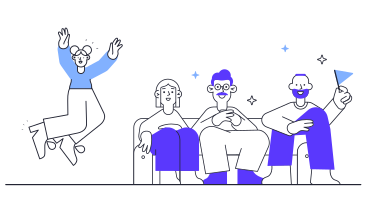 Family sitting on sofa PNG, SVG