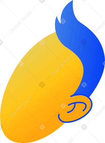 head Illustration in PNG, SVG