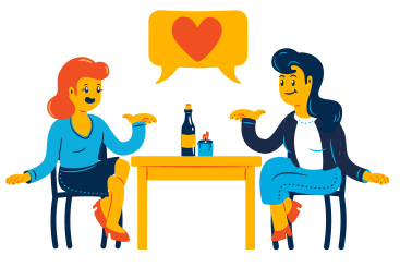 Women on a romantic date PNG, SVG
