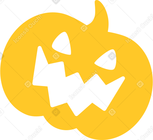 halloween pumpkin yellow Illustration in PNG, SVG