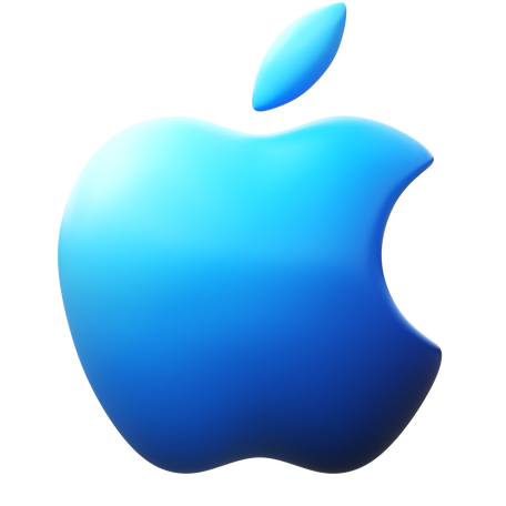 3D apple logo Illustration in PNG, SVG
