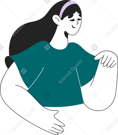 girl's body holding something Illustration in PNG, SVG