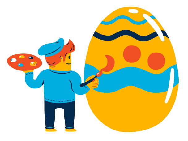  Easter egg painting Illustration in PNG, SVG