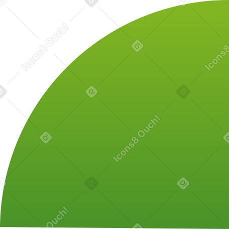 green 90 degree circle PNG, SVG