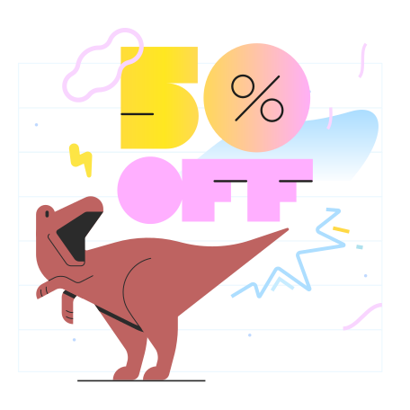 Fifty percent off Illustration in PNG, SVG