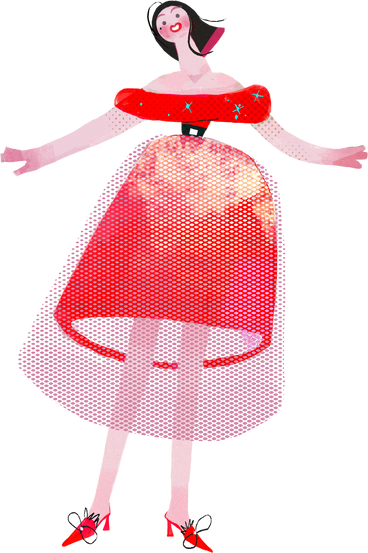 madame in red PNG, SVG
