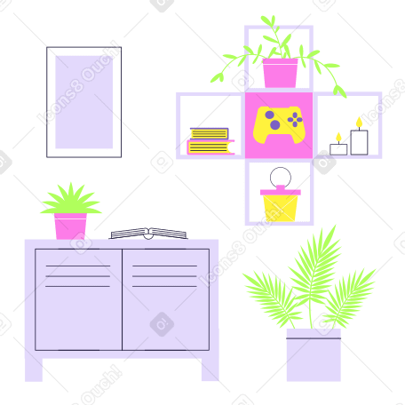Interior of the room Illustration in PNG, SVG