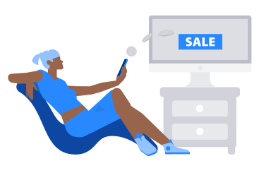 Woman spending money at online sale PNG, SVG